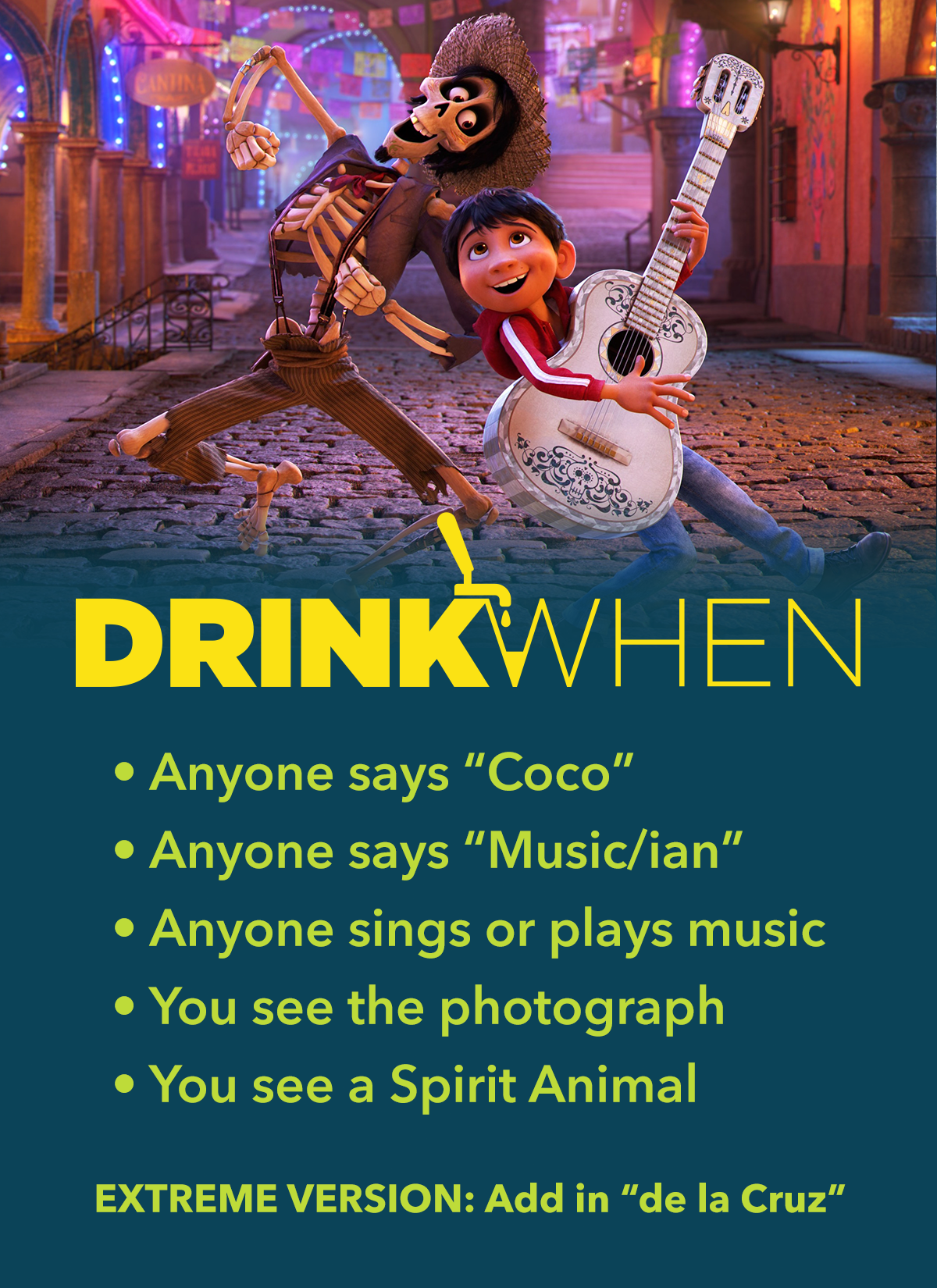 Drink When Pixar Coco Drinking Game