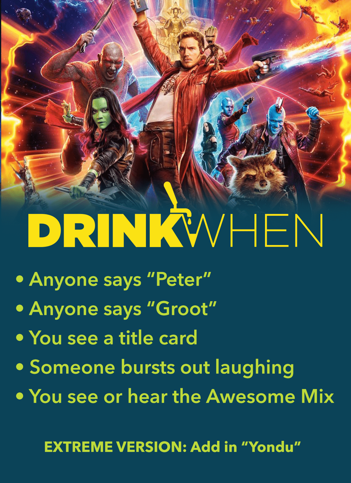 Drink When Guardians of the Galaxy Vol 2 Drinking Game