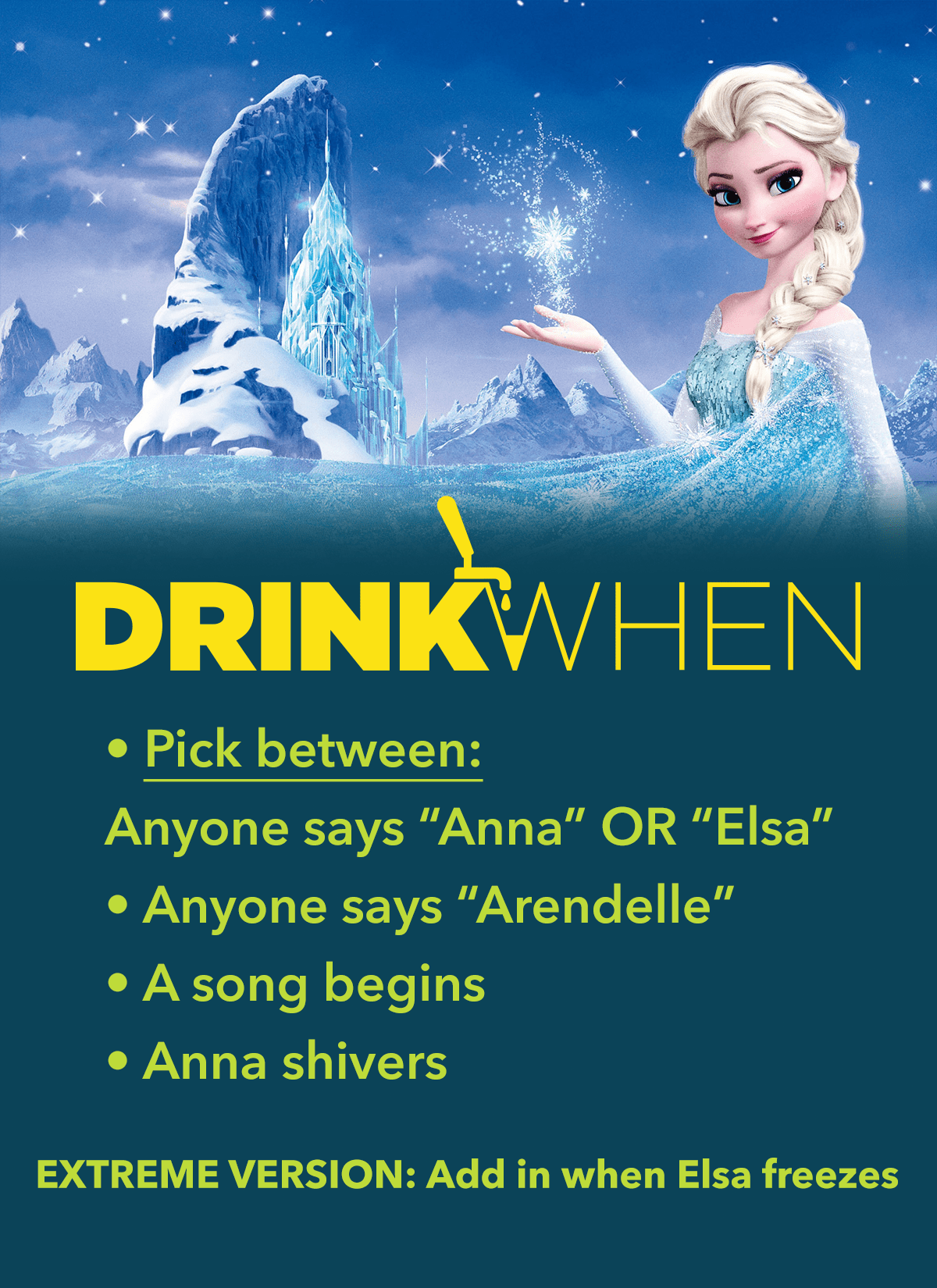 Drink When Frozen Drinking Game
