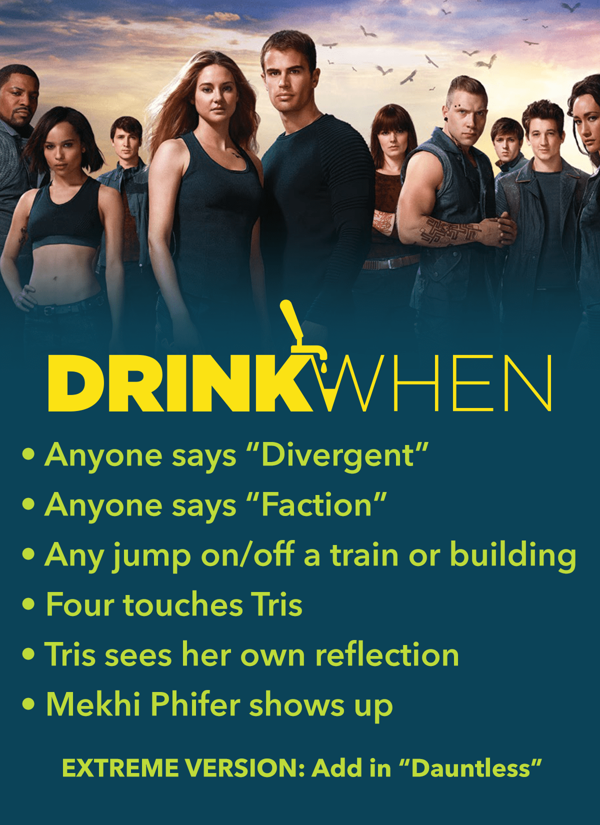 Drink When Divergent Drinking Game