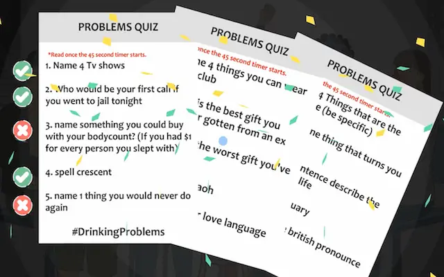 Drinking Problems card